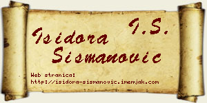 Isidora Šišmanović vizit kartica